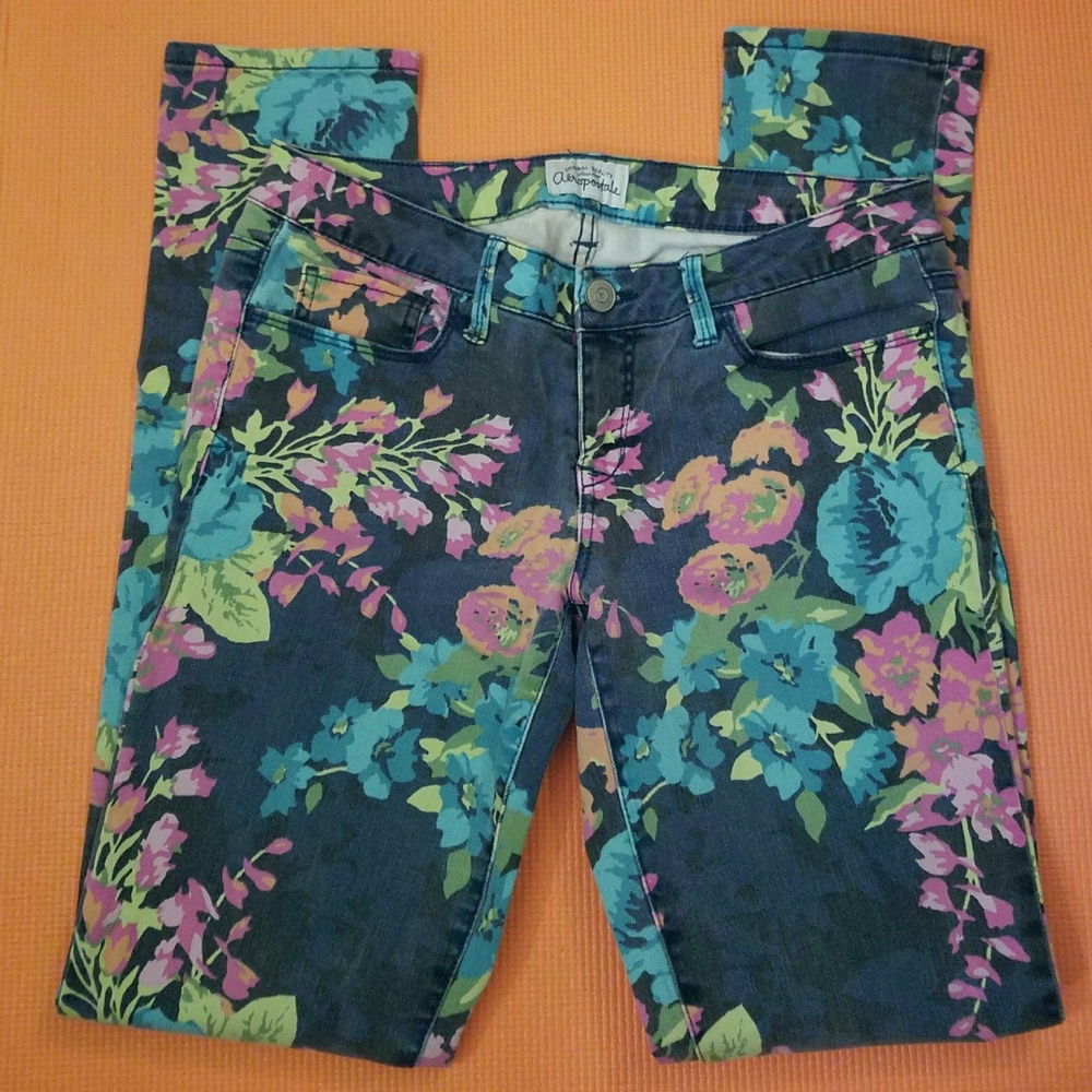 Aeropostale Floral Skinnies
